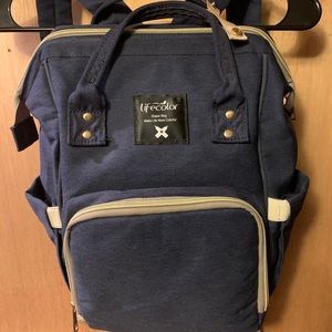 Backpack diaper bag navy blue